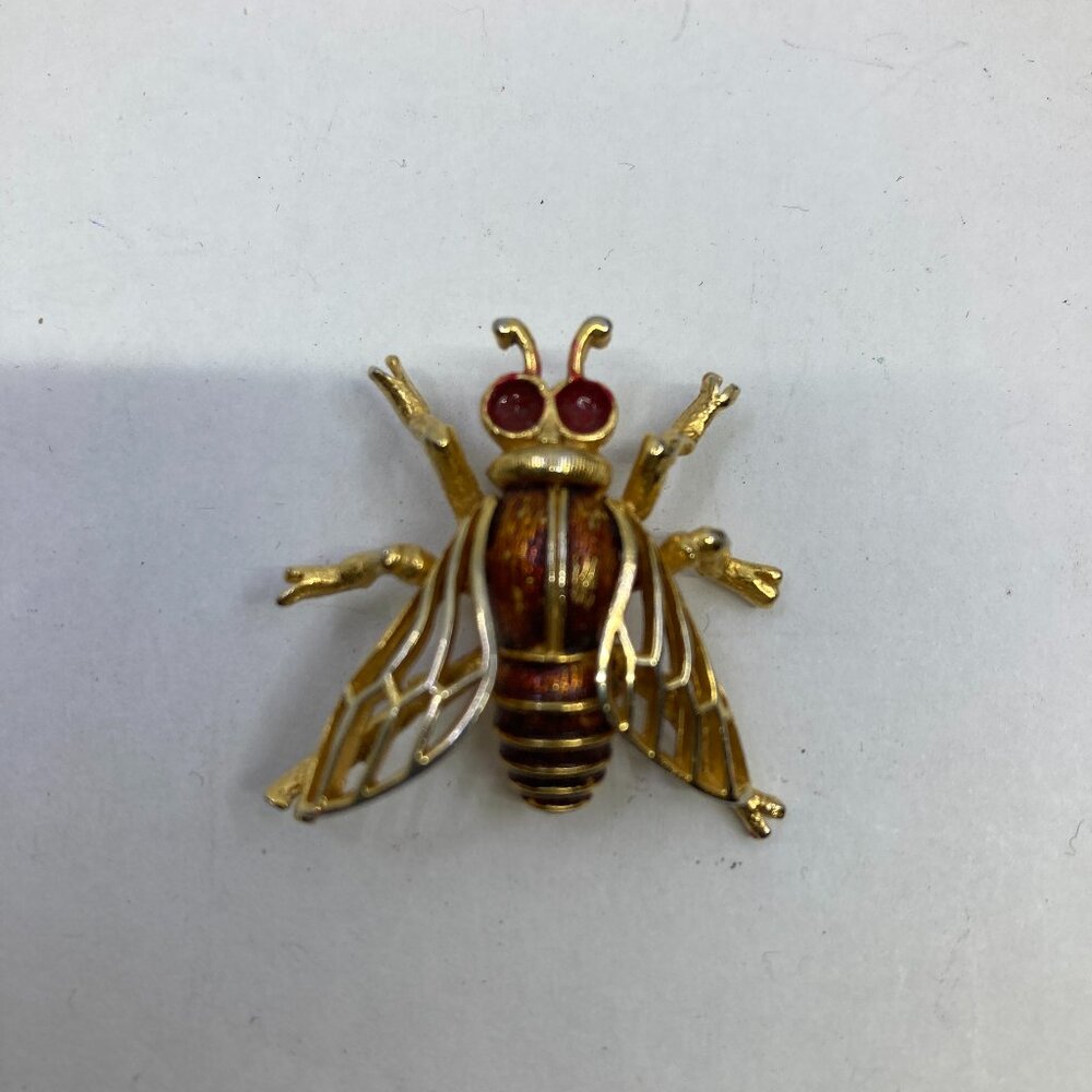 Vtg BOUCHER signed enamel insect fly brooch